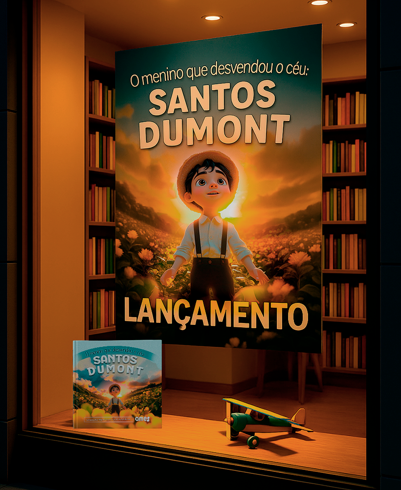 Pôster de Lançamento do livro Santos Dumont